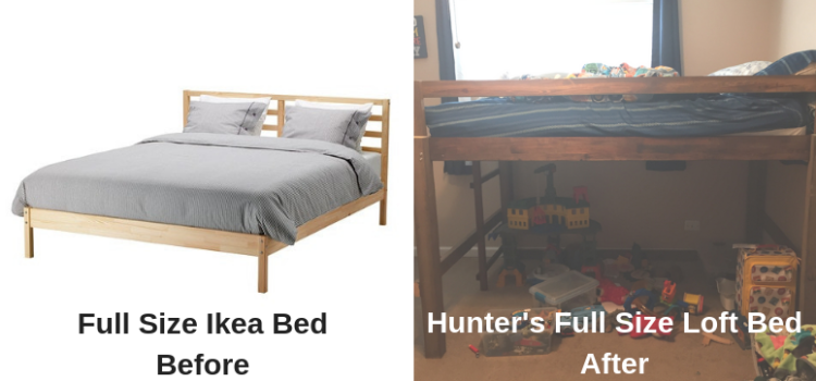 Loft Bed for Kids Before and After Pics