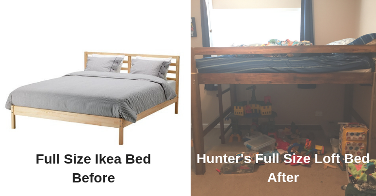 Loft Bed for Kids Before and After Pics